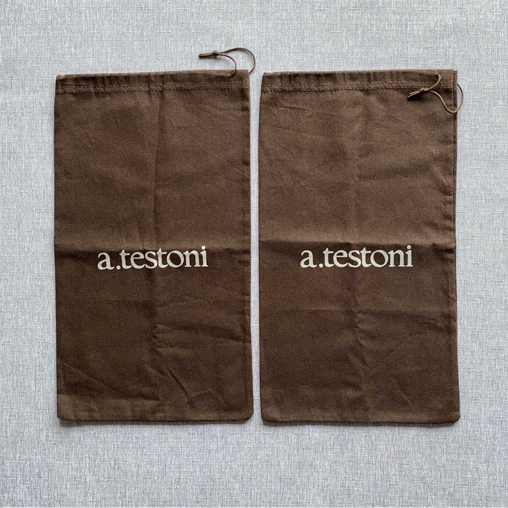 a.testoni | NEW Luxury Cotton Drawstring Dark Brown Dust Bag - Storage